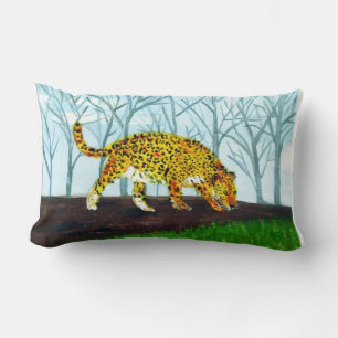 Jaguar Big Cat Jungle Painting Lendenkissen