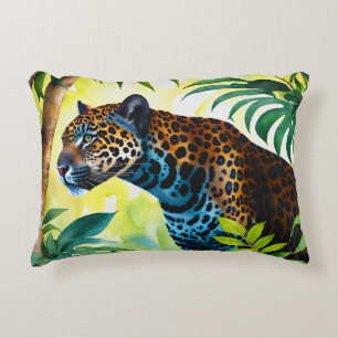 Jaguar Botanischer Wald-Dschungel Dekokissen