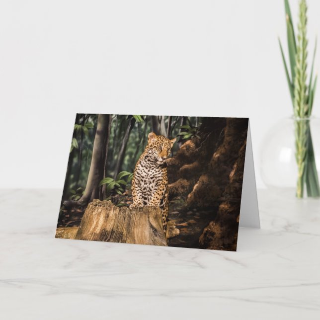 Jaguar Cub Grußkarte Karte (Vorderseite)