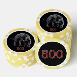 Jaguar Diablo 500 Poker-Chip mit schwarzgelbem Str Pokerchips