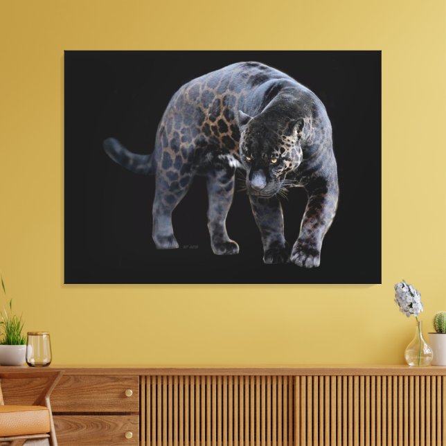Jaguar Diablo black canvas print Leinwanddruck (Insitu (Wohnzimmer))