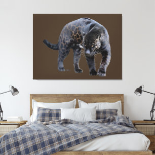Jaguar Diablo braunes Leinwandbild Leinwanddruck
