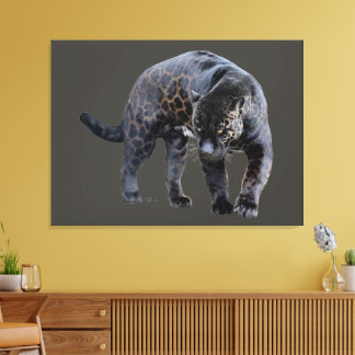Jaguar Diablo gray canvas print Leinwanddruck