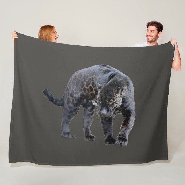 Jaguar Diablo gray fleece blanket (Beispiel)