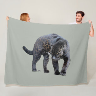 Jaguar Diablo hellgraue Fleece-Decke Fleecedecke
