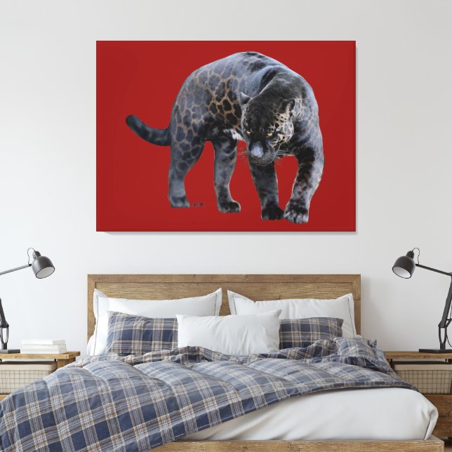 Jaguar Diablo red canvas print Leinwanddruck (Insitu (Schlafzimmer))