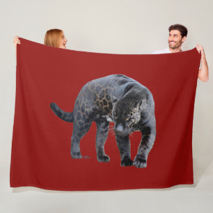 Jaguar Diablo roter Fleece-Decke Fleecedecke