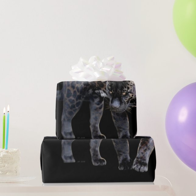 Jaguar Diablo, schwarz mattes Packpapier (Partygeschenke)