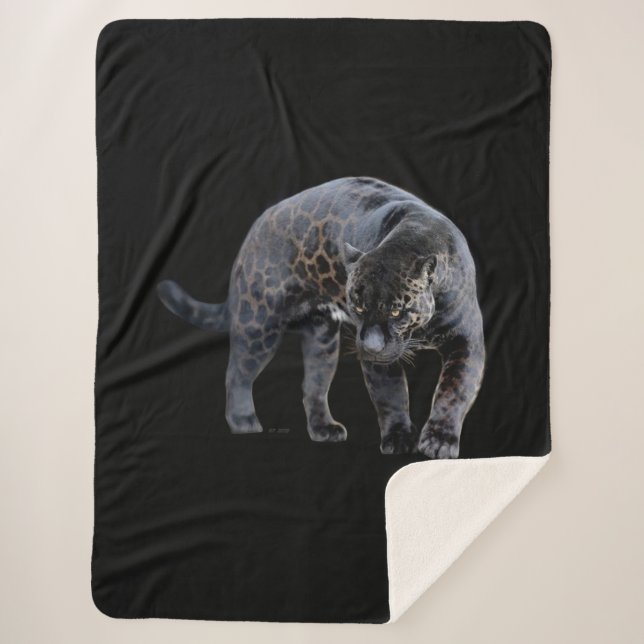 Jaguar Diablo schwarze Sherpa-Decke Sherpadecke (Vorderseite)