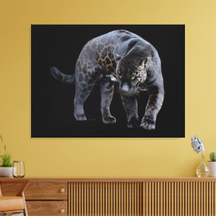 Jaguar Diablo schwarzer Leinwanddruck