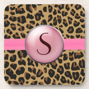 Jaguar-Druck-Monogramm-Untersetzer Getränkeuntersetzer
