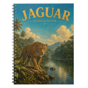 Jaguar Dschungelfluss Aquarell GeoSaga Notizblock