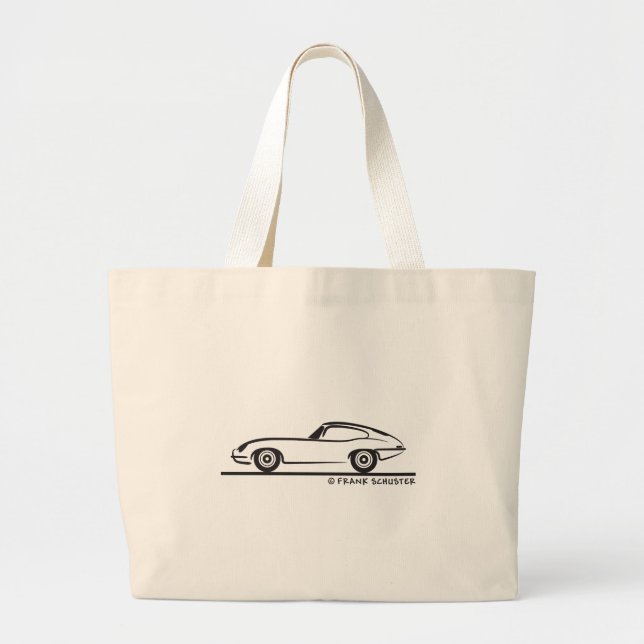 Jaguar-E-Typ-Coupe Jumbo Stoffbeutel (Vorne)