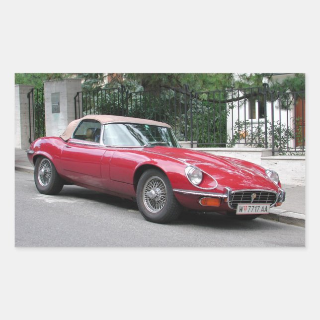 Jaguar E Typ Rechteckiger Aufkleber (Vorderseite)