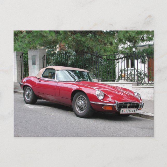 Jaguar E-Type Postkarte (Vorderseite)