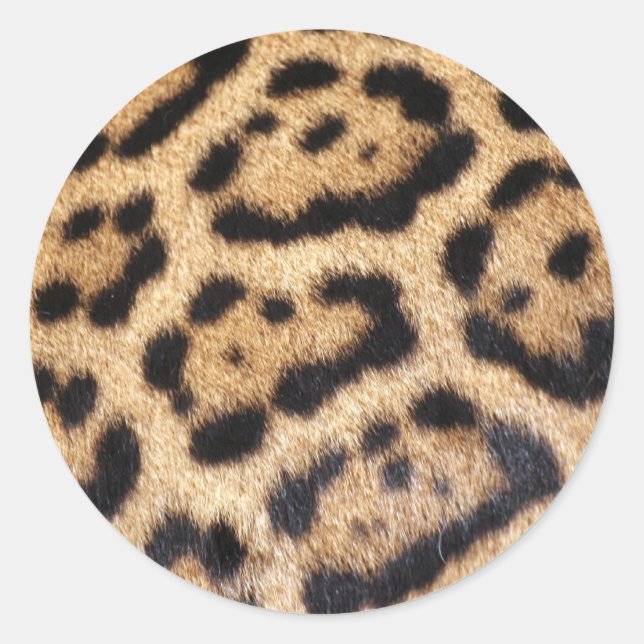 Jaguar Fur Foto Print Runder Aufkleber (Vorderseite)