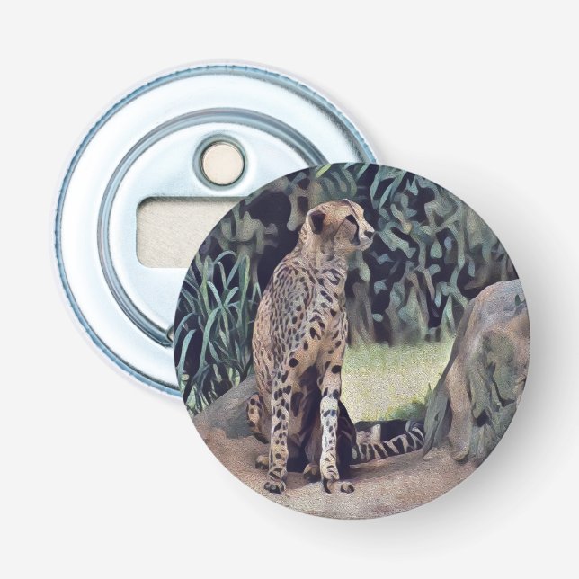 Jaguar in der waldreichen Ölfarbe, Flaschenöffner (Vorderseite)