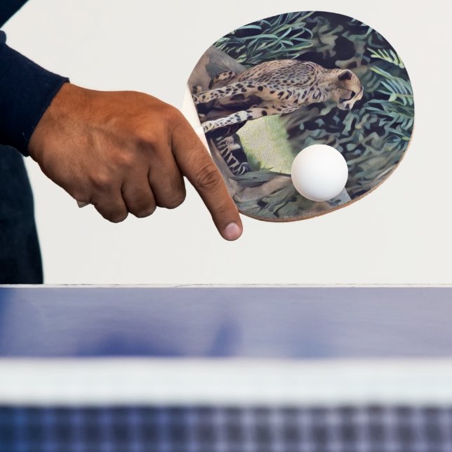 Jaguar in der waldreichen Ölfarbe, Ping Pong Padde Tischtennis Schläger (InSitu)