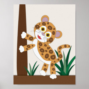 Jaguar-Kinderzimmer-Kunst Poster