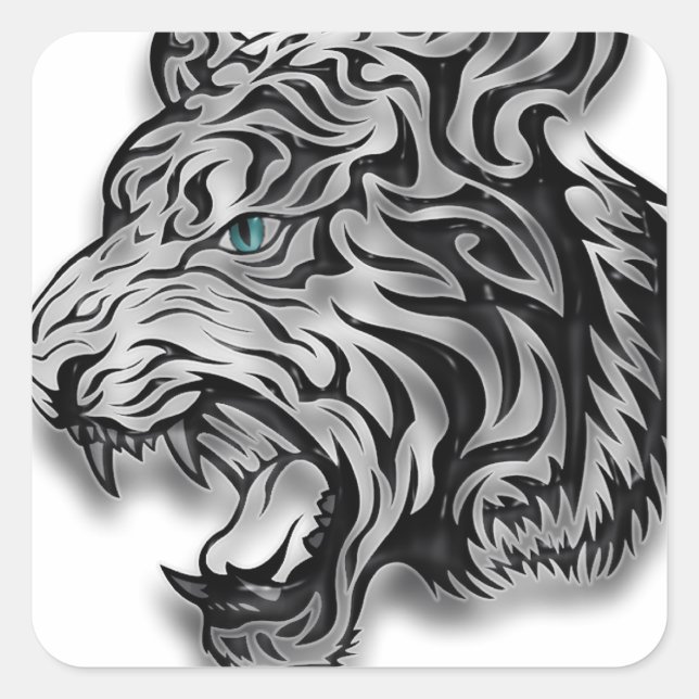 Jaguar Leopard Print Panther Pattern Quadratischer Aufkleber (Vorderseite)