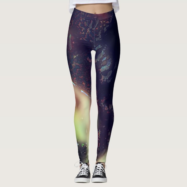 Jaguar mit dunkler Wirkung und sanften Farbakzente Leggings (Vorderseite)