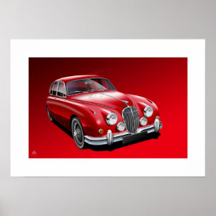 Jaguar MK2 Poster Illustration