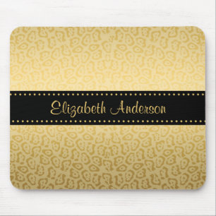 Jaguar Muster Luxus Schwarz und Gold Animal Print Mousepad