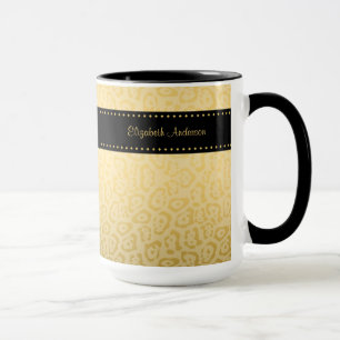 Jaguar Muster Luxus Schwarz und Gold Animal Print Tasse
