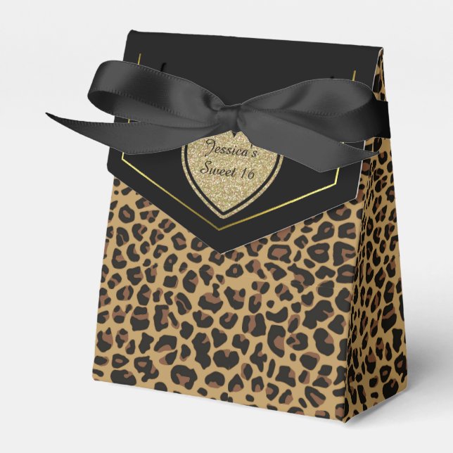 Jaguar Muster Sweet 16 Gastgeschenk Box Geschenkschachtel (Vorderseite)