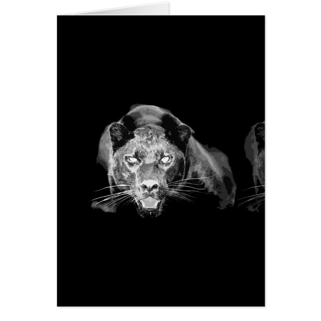 Jaguar noir et blanc - Cartes de chats sauvages à  (Devant)