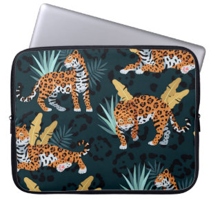 Jaguar Palms Nahtloses Vintages Muster Laptopschutzhülle