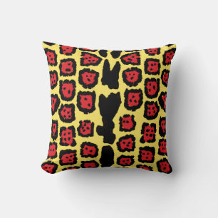Jaguar Pattern in Blood Orange on Lemon Curd Kissen