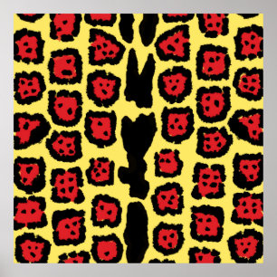 Jaguar Pattern in Blood Orange on Lemon Curd Poster