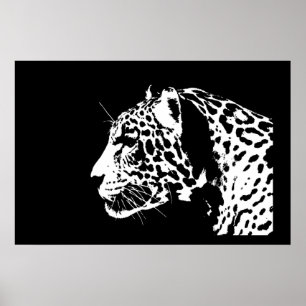Jaguar Poster Druck - Schwarz & Weiß Jaguar Poster