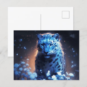 Jaguar-Postkarte Blaulicht Postkarte