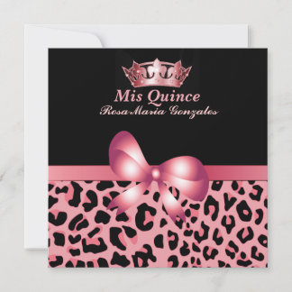 Jaguar Print & Crown Quinceñera Einladung