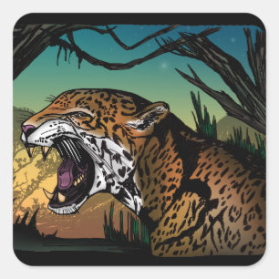 Jaguar Quadratischer Aufkleber