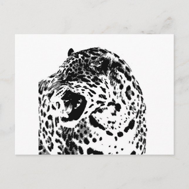 Jaguar Roaring Postkarte (Vorderseite)