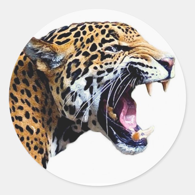 Jaguar Runder Aufkleber (Vorderseite)