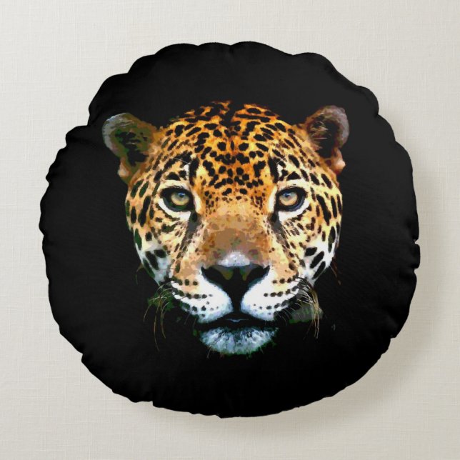 Jaguar Rundes Kissen (Vorderseite)