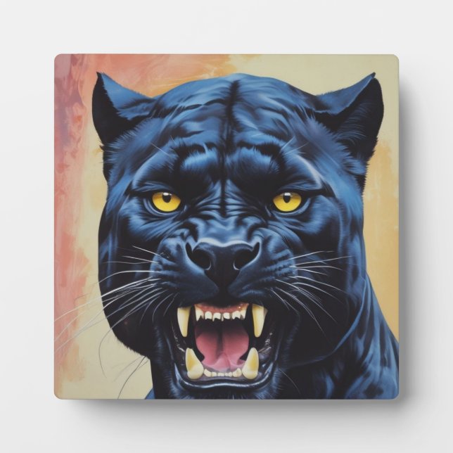 Jaguar - Schwarzer Panther Fotoplatte (Vorderseite)