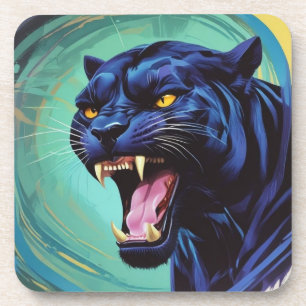 Jaguar - Schwarzer Panther Getränkeuntersetzer