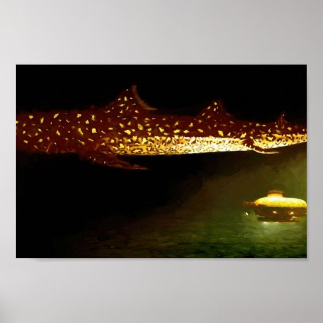 Jaguar Shark Malerei für The Life Aquatic mit St Poster (Vorne)
