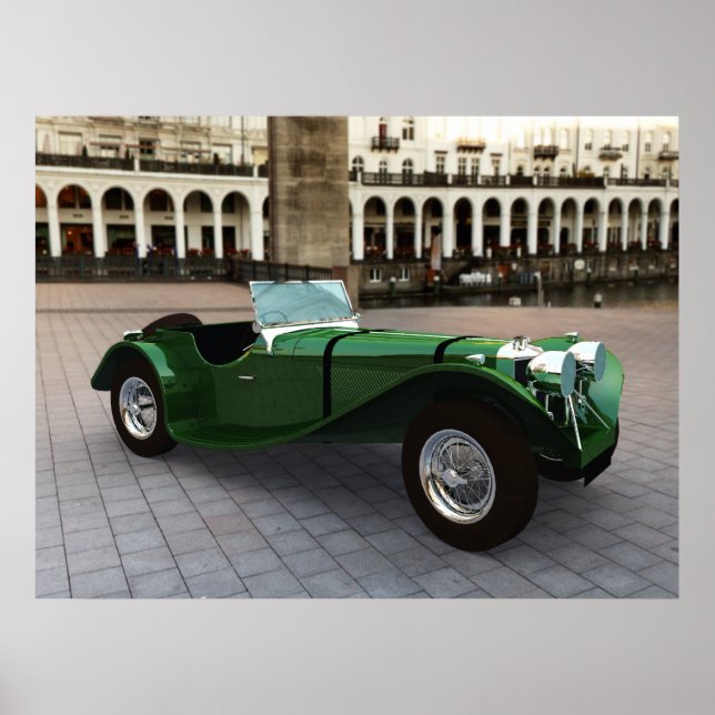 Jaguar SS 90 Roadster - GROSS Poster (Vorne)