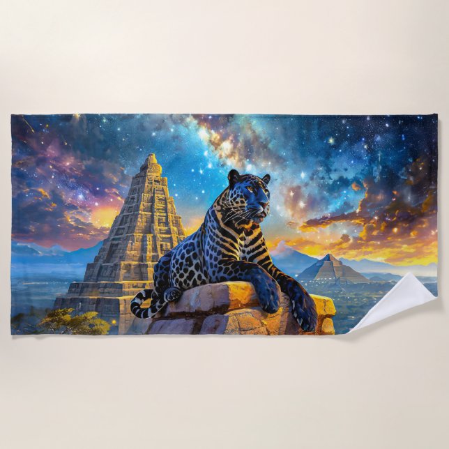 Jaguar Stargazer Design von Rich AMeN Gill Strandtuch (Vorderseite)