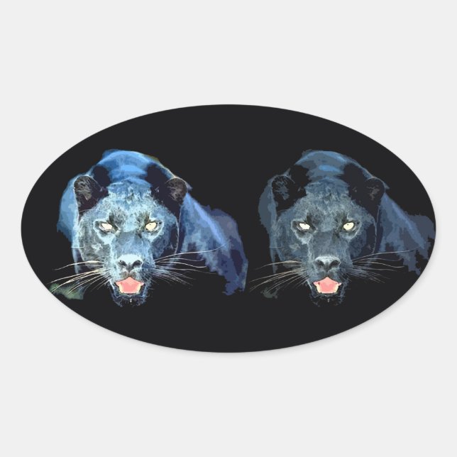 Jaguar - Stickers Ovaux Panthère Noire (Devant)