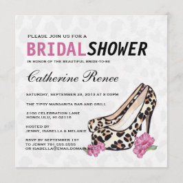 Jaguar Stiletto Hibiscus Dame Brautparty Einladung