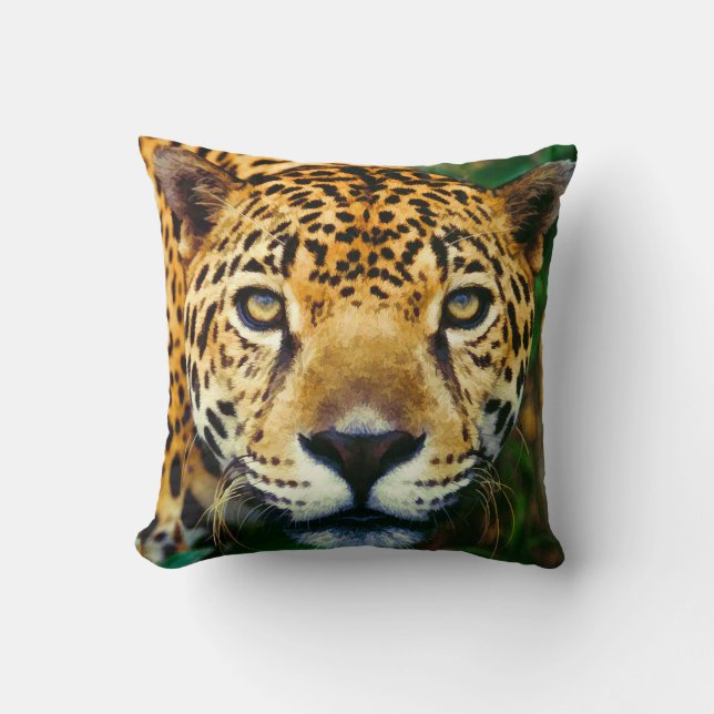 Jaguar Throw Pillow Kissen (Vorderseite)