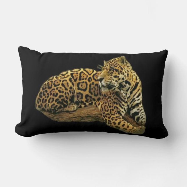 Jaguar Throw Pillow Lumbar Lendenkissen (Vorderseite)