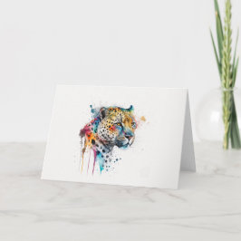 Jaguar Watercolor Karte